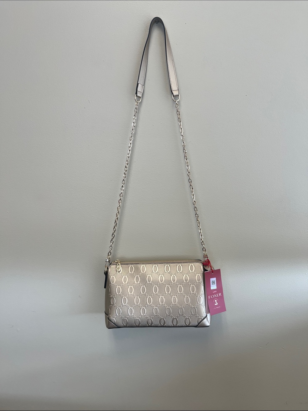 NWT Foxer purse with gold chain